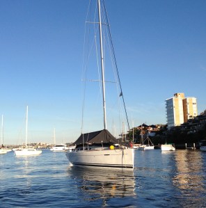 Senta on the mooring