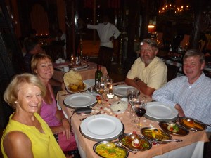 An Indian feast in Palma with Angela and Graham Bush.