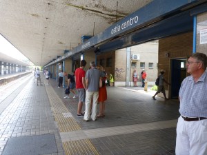 Waiting at the station shortly before the phone was stolen