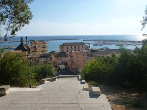 The harbour at Sciacca from the top of the steps.