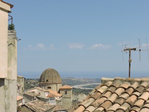 View of riverbed and Ionian Sea