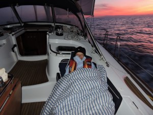 Hourly watches meant sleeping on deck, it was cold!