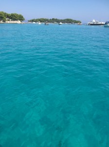 At anchor in crystal aquamarine Uvala Krknias