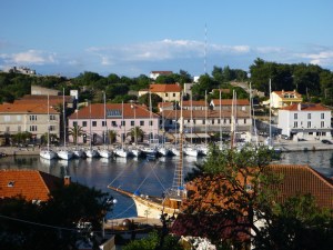 Exotica nestled among the charter boats at Dugi Otok.