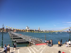 The temporary bridge.