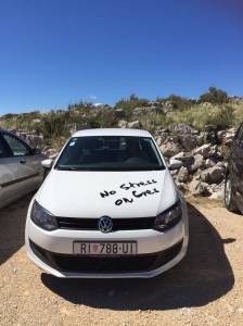 Car rental on Cres, there was considerable stress on the track to and from Lubenica!